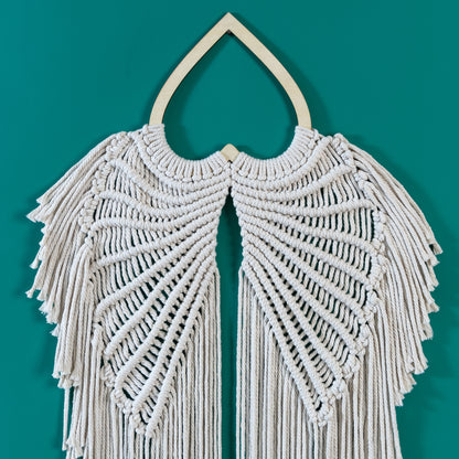 Rainbow Angel Wing - Macrame Wall Hanging Tapestry Boho Crafts Art