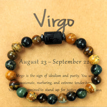 Load image into Gallery viewer, 12 Zodiac Astrology Birthday Signs Charm Stone Bracelet
