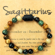 Load image into Gallery viewer, 12 Zodiac Astrology Birthday Signs Charm Stone Bracelet
