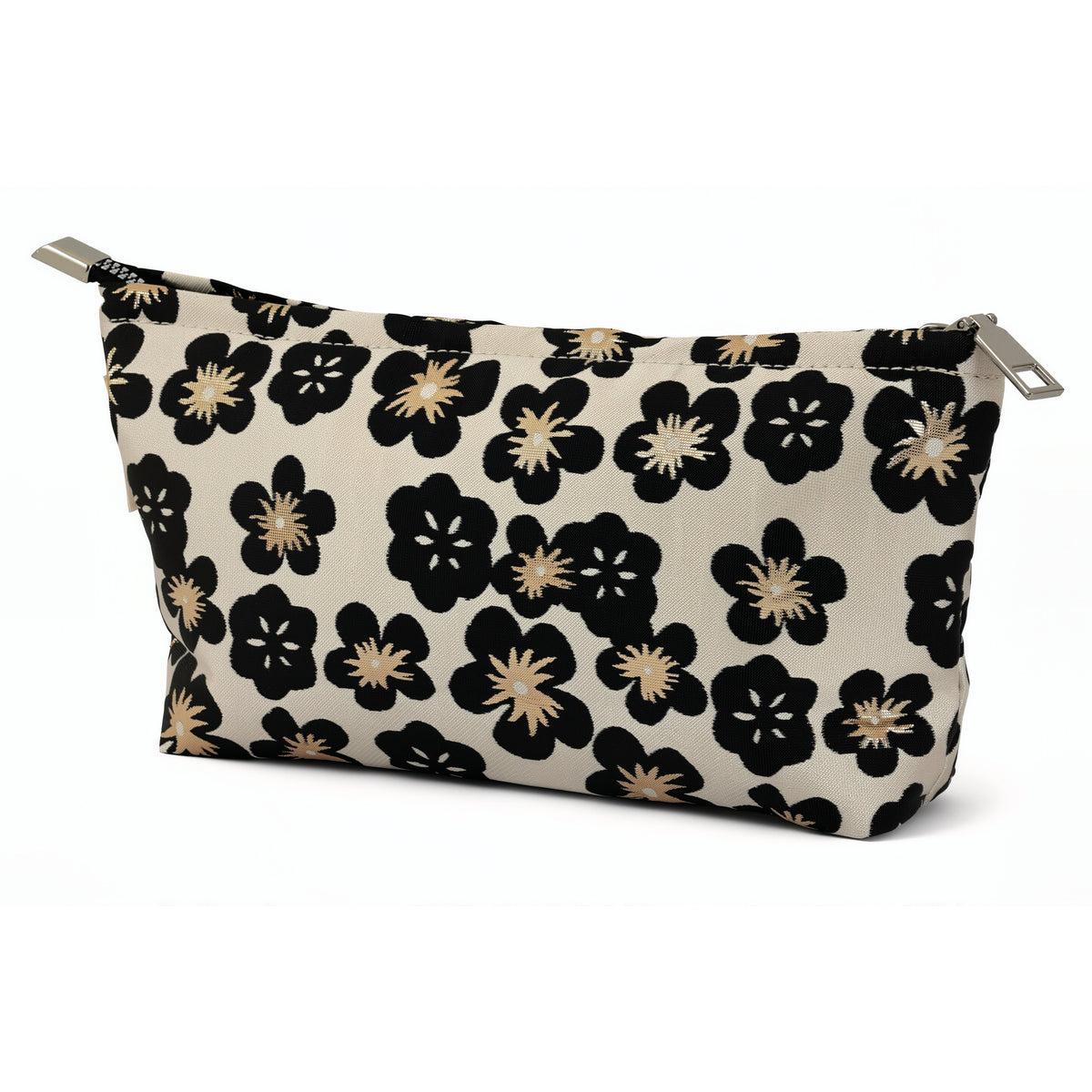 Black Plum Blossom Toiletry / Makeup Bag - Travel-Friendly Cosmetic Bag