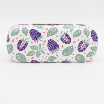 Blackberry Pattern Hard Shell Glasses Case – Fruit Eyeglass Box with Soft Lining