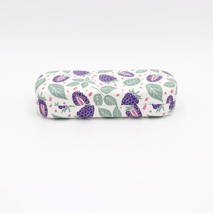 Blackberry Pattern Hard Shell Glasses Case – Fruit Eyeglass Box with Soft Lining