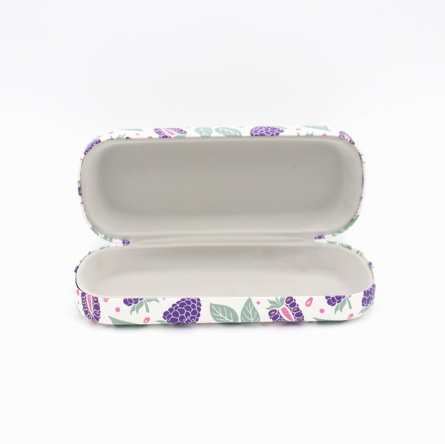 Blackberry Pattern Hard Shell Glasses Case – Fruit Eyeglass Box with Soft Lining