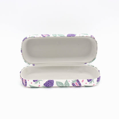 Blackberry Pattern Hard Shell Glasses Case – Fruit Eyeglass Box with Soft Lining