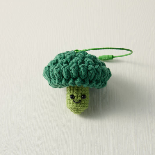 Hand-Knitted-Broccoli- vegetables-cabbage-Keychain