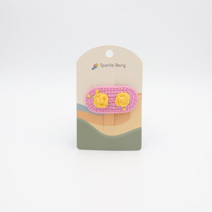 Buttercup Floral Crochet Hair Clip