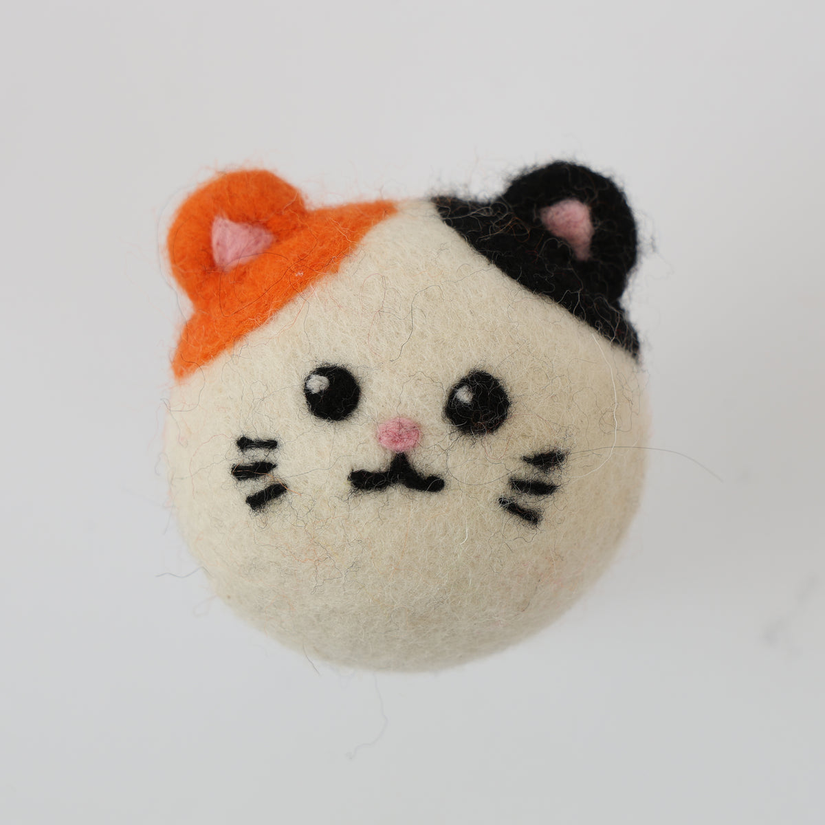 Calico Cat Wool Dryer Balls with 3D Ears – Set of 3