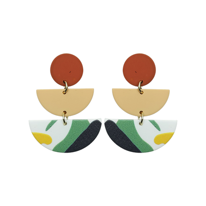 Stacked Acrylic Earrings - Canyon Wave