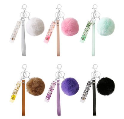 Card Grabber Pom-Pom Keychain - Long Nail Helper Tool