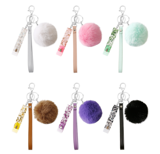 Card Grabber Pom-Pom Keychain - Long Nail Helper Tool