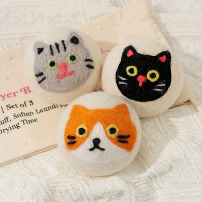 Cat Eco Wool Laundry Dryer Balls – Set of 6