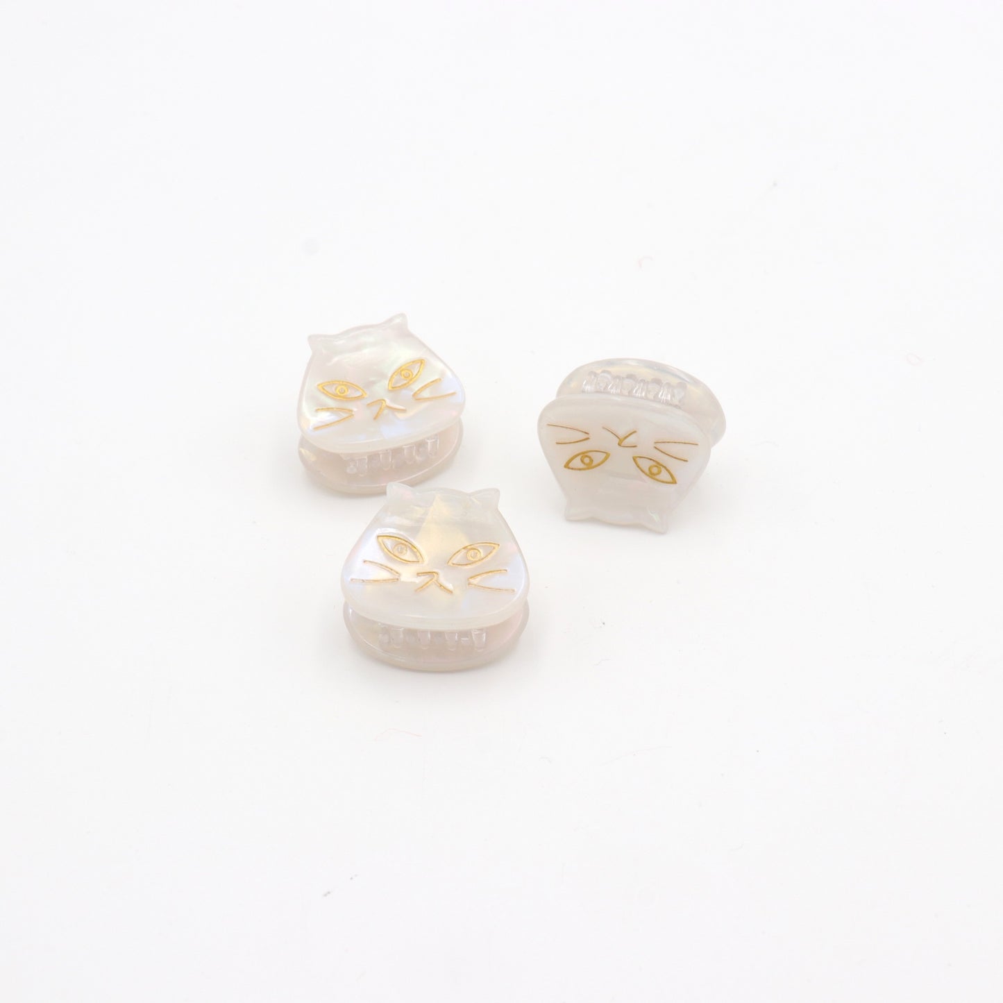 1 Inch Cat Head Acetate Hair Claw & Hair Clip - Set of 3