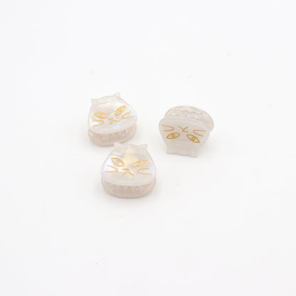 1 Inch Cat Head Acetate Hair Claw & Hair Clip - Set of 3