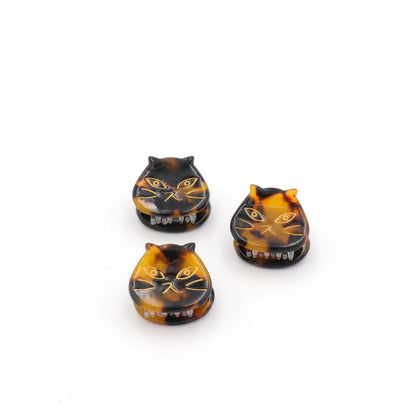 1 Inch Cat Head Acetate Hair Claw & Hair Clip - Set of 3