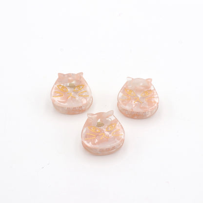 1 Inch Cat Head Acetate Hair Claw & Hair Clip - Set of 3