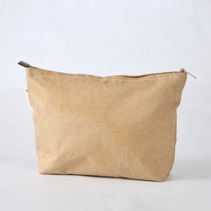 Linen-Look Makeup Pouch Cosmetic Bag Set