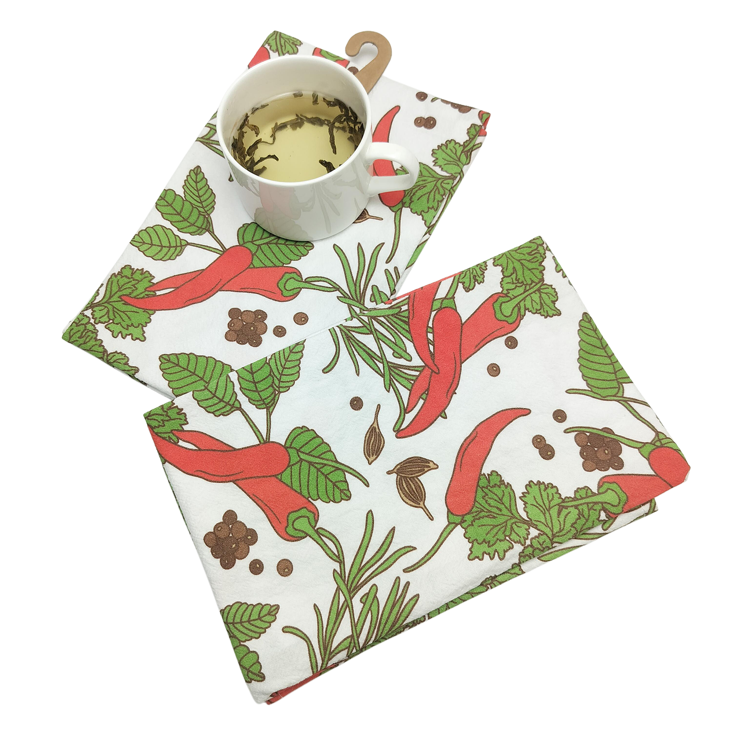 Chili Pepper Kitchen Tea Towels – Set of 2 | Cotton Dish Towels, Fun & Colorful Cooking Accessories