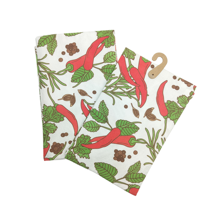 Chili Pepper Kitchen Tea Towels – Set of 2 | Cotton Dish Towels, Fun & Colorful Cooking Accessories
