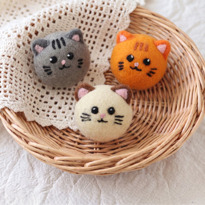 Classic Tabby Cat Wool Dryer Balls – Set of 3