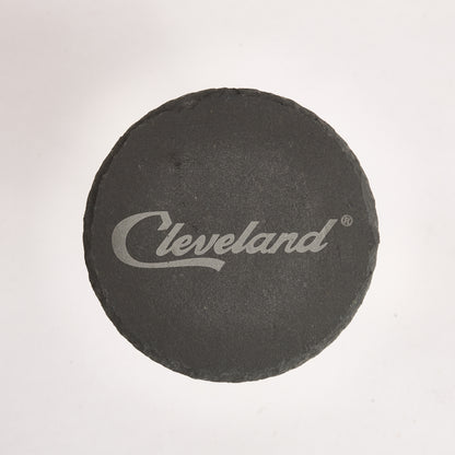 Cleveland Slate Coaster – 4-Inch Engraved Drink Coaster | Round or Square Natural Stone | Cleveland Souvenir Gift
