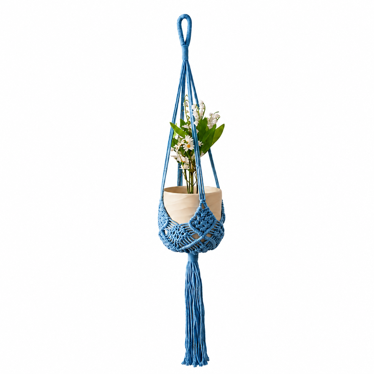 Colorful Macramé Hanging Plant Holder – Boho Planter Hanger
