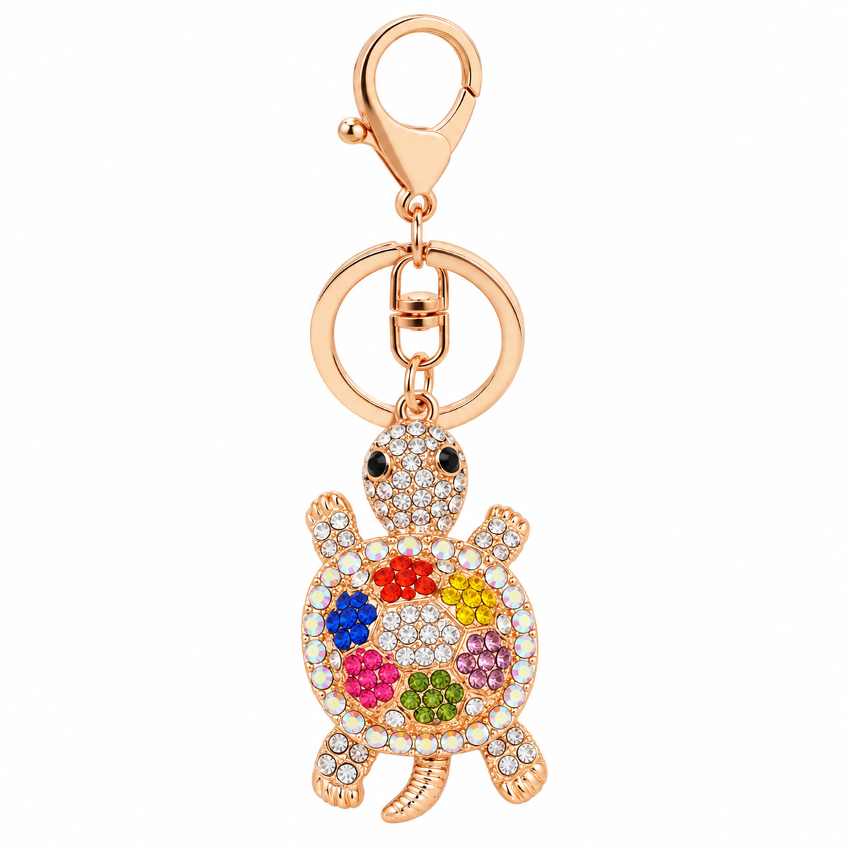 Colorful Rhinestone Turtle Keychain – Sparkly Bag Charm