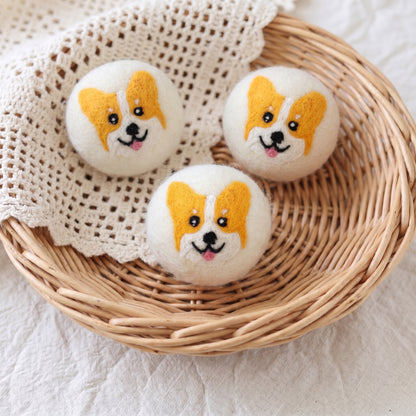 Corgi Eco Wool Laundry Dryer Balls - Set of 3