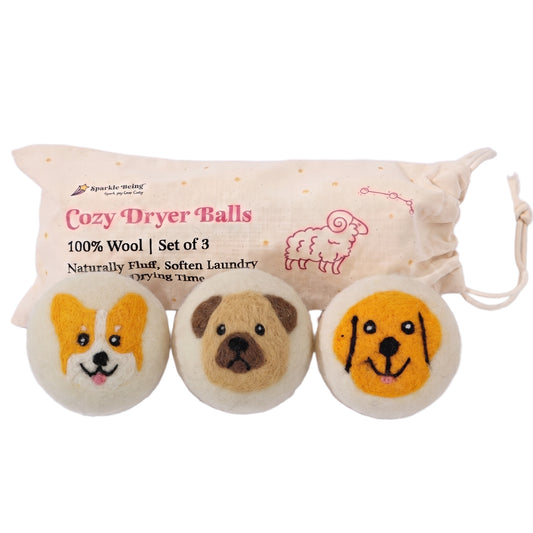 Cozy Dog Wool Dryer Balls – Set of 3