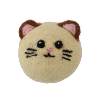 Cream Cat Wool Dryer Balls with 3D Ears – Set of 3