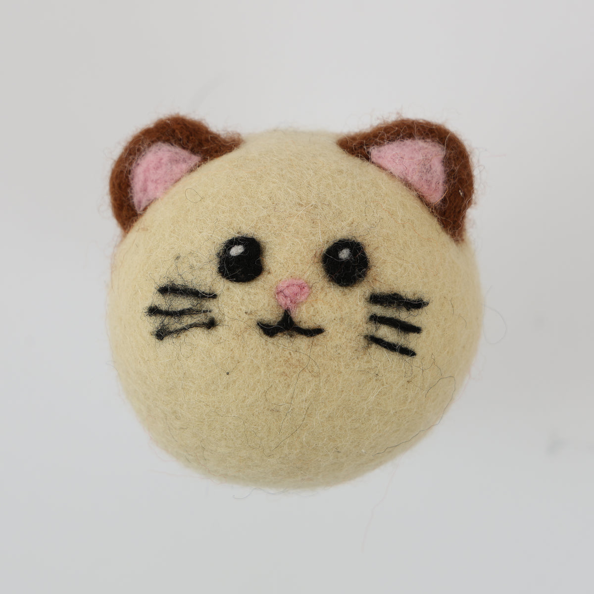 Cream Cat Wool Dryer Balls with 3D Ears – Set of 3