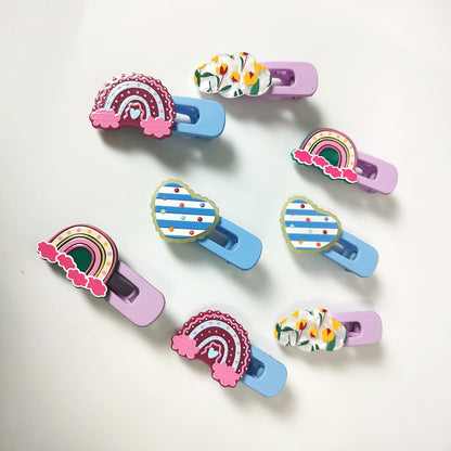 Cute Candied Rainbow Hair Clip Set of 2