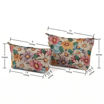 Daisy Garden Toiletry / Makeup Bag - Travel-Friendly Cosmetic Bag