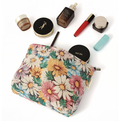 Daisy Garden Toiletry / Makeup Bag - Travel-Friendly Cosmetic Bag
