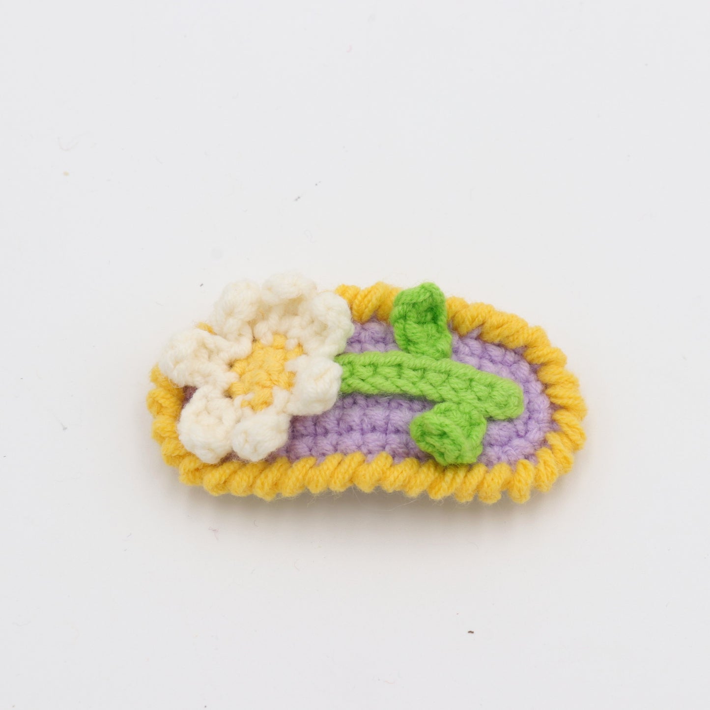 Daisy Stem Floral Crochet Hair Clip