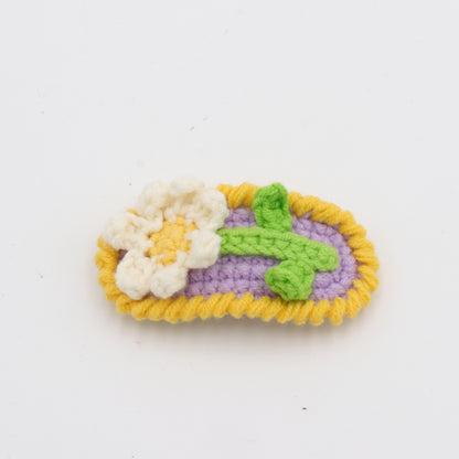 Daisy Stem Floral Crochet Hair Clip