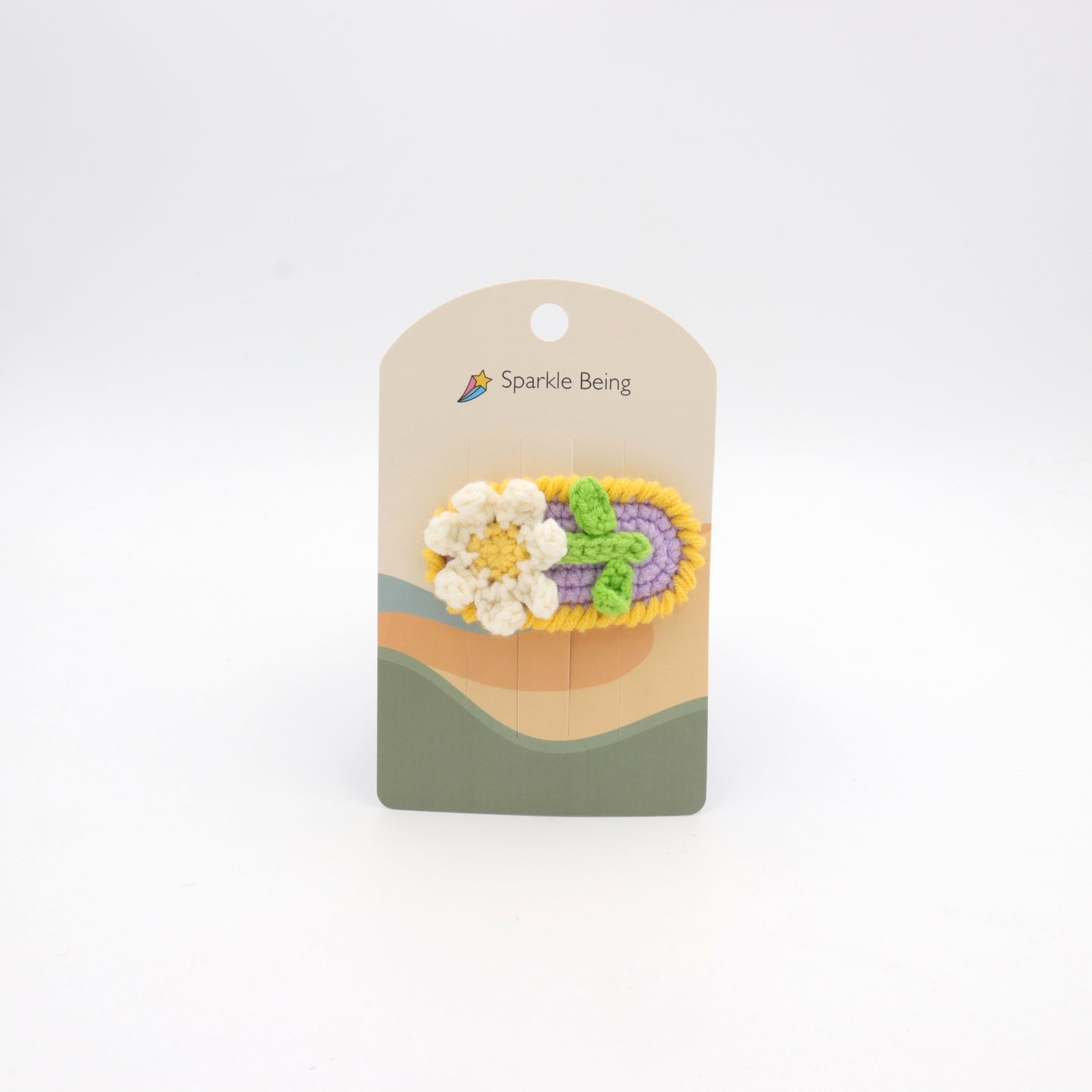 Daisy Stem Floral Crochet Hair Clip