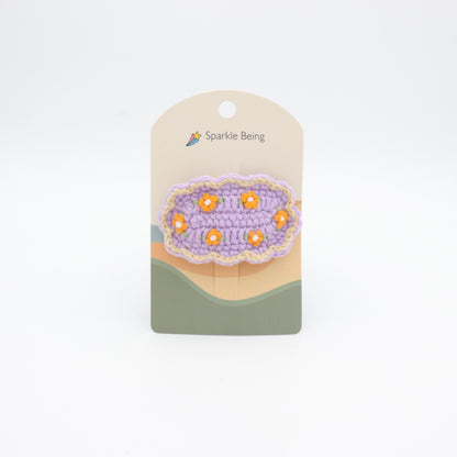 Ditsy Daisy Floral Crochet Hair Clip