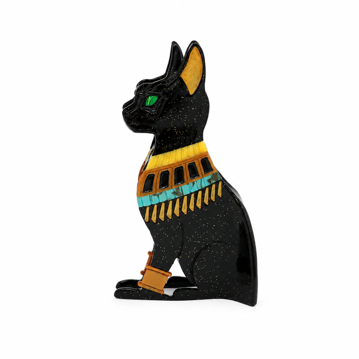 Egyptian Bastet Cat Hair Claw Clip – Black