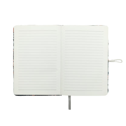 Embroidered Wildflower Midnight Fabric Journal with Button Closure (Midnight)