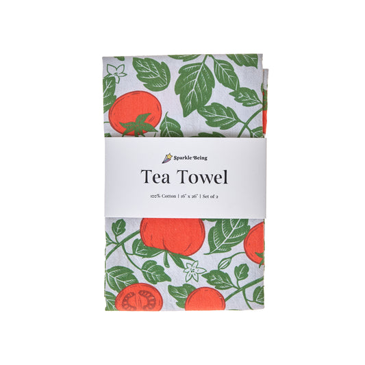 Tea Towels for a Cute Kitchen – Farm Fresh Tomatoes (Set of 2) | 100% Cotton & Absorbent