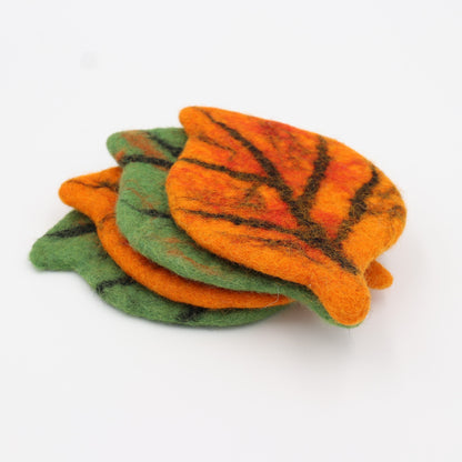 Felt Coffee Cup Mug Table Mat Coasters - Leaves