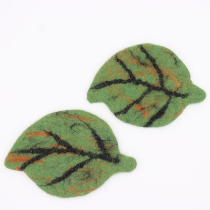 Felt Coffee Cup Mug Table Mat Coasters - Leaves