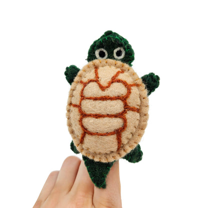 Handmade Wool Felt Safari Animal Finger Puppets – Zoo Animal Toy Set