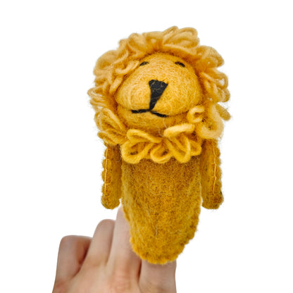 Handmade Wool Felt Safari Animal Finger Puppets – Zoo Animal Toy Set