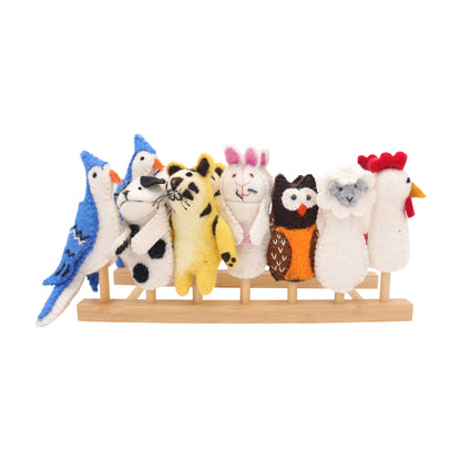 Felt Finger Puppet Toy Set with Display - Storyteller