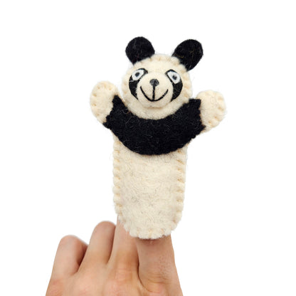 Handmade Wool Felt Safari Animal Finger Puppets – Zoo Animal Toy Set
