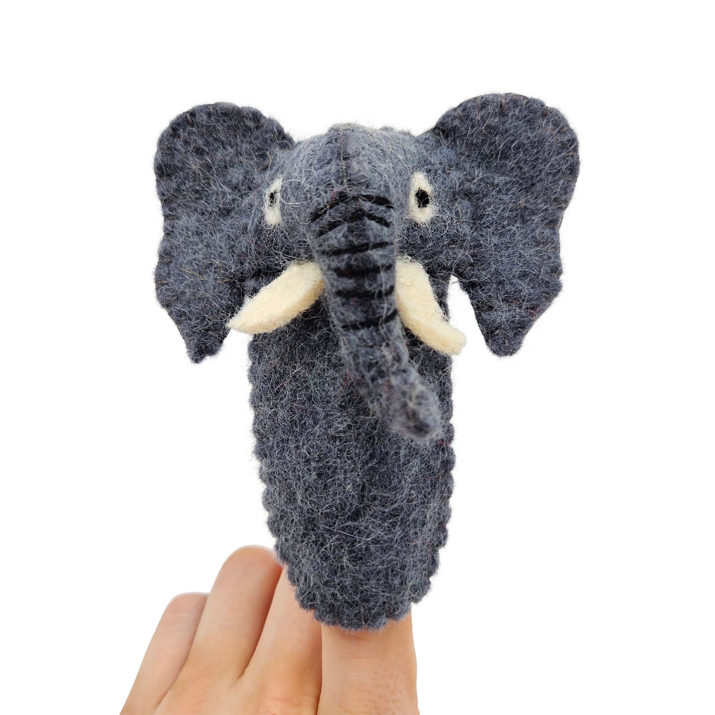 Handmade Wool Felt Safari Animal Finger Puppets – Zoo Animal Toy Set