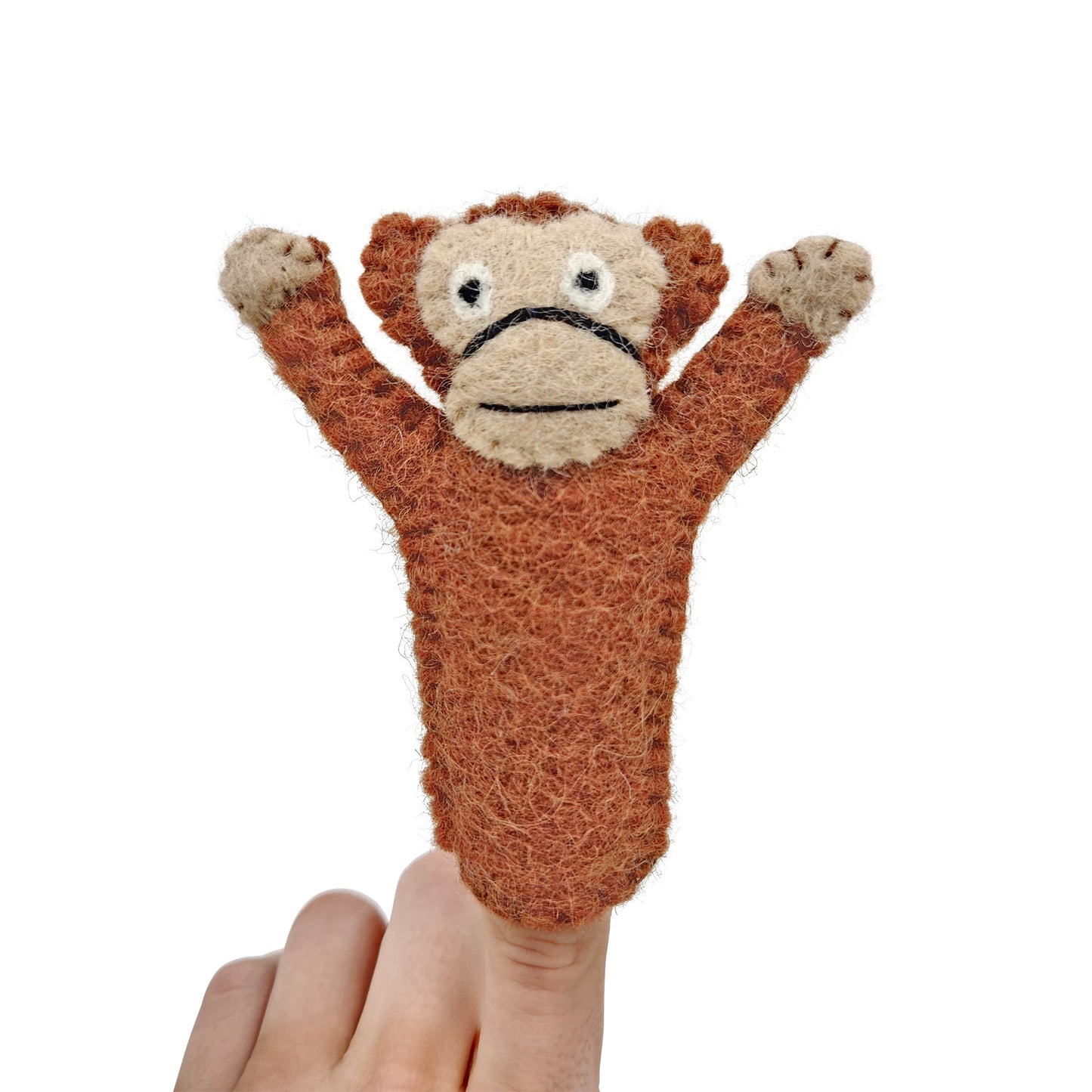 Handmade Wool Felt Safari Animal Finger Puppets – Zoo Animal Toy Set