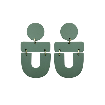 Stacked Statement Acrylic Earrings - Forest Arc