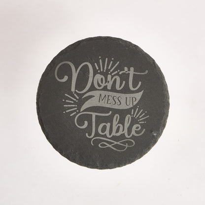Funny Slate Coaster – Engraved Drink Coasters with Quotes | Coffee & Tea Lovers Gift